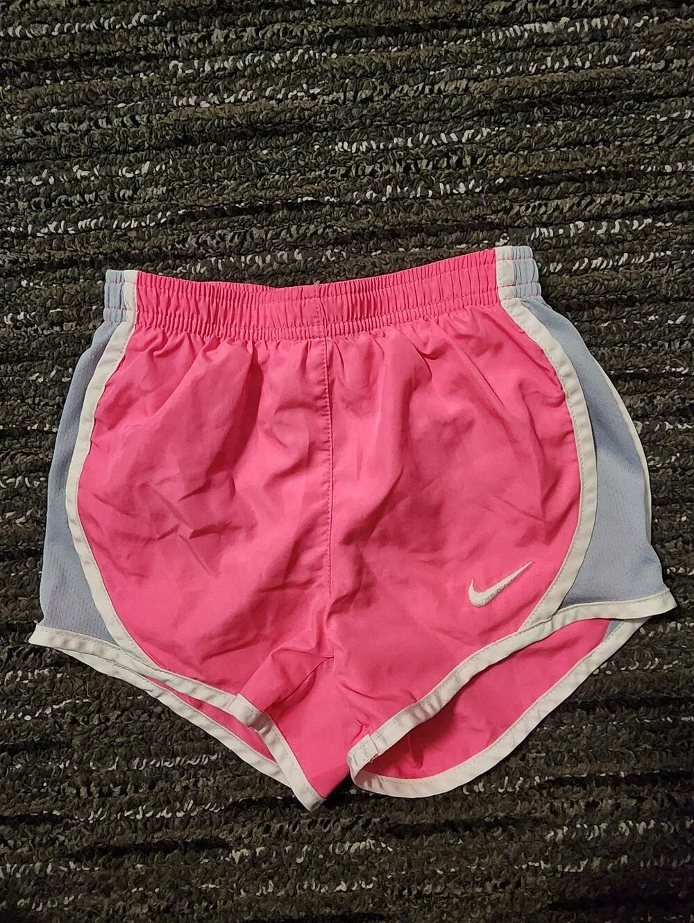Nike Dri-fit Pink Grey Lined Athletic Shorts Girl's XS 3-4 Years Activewear EUC